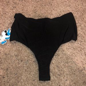 I Heart Raves Black High-Waisted Open Butt Bottoms